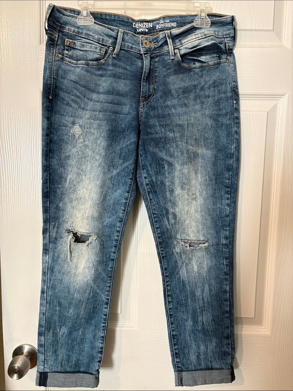 Denizen from Levi's Women's Boyfriend Jeans - Blue Distressed Wash